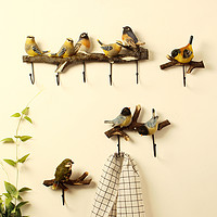 魏泉家 美式小鳥裝飾掛鉤現代歐式客廳墻面上鑰匙衣服鉤兒童房創意衣帽鉤