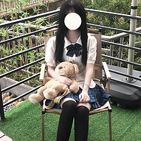 青草序曲 套裝日系jk制服女甜辣收腰系帶襯衫短袖女純欲學院風瀾格裙百褶裙 襯衫+瀾格裙+瀾領結 M