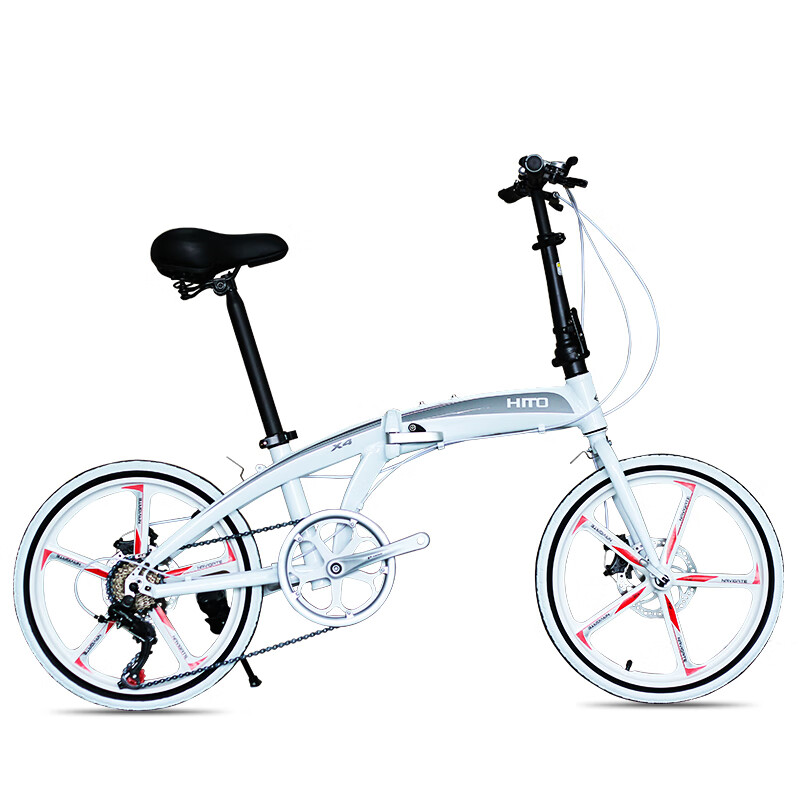 HITO 德国品牌 20寸折叠自行车超轻铝合金便携碟刹男女成人变速公路车 20寸一体轮白色
