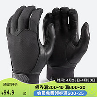 DECATHLON 迪卡儂 棒球打擊手套真皮壘球成人防護防磨純黑色XS-4354740