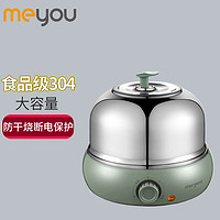 meyou 名友 煮蛋器蒸蛋器家用多功能小型煮雞蛋羹機煮蛋機煮蛋神器 曙光綠