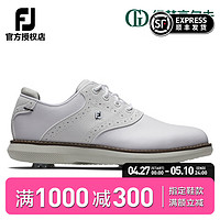 FOOTJOY 高爾夫球鞋FJ青少年有釘鞋Junior男女童鞋golf運動球鞋舒適透氣 白/灰45035 美碼2=32.5碼