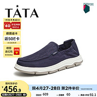 他她（TATA）一脚蹬舒适布鞋男士软底休闲鞋爸爸鞋2024夏299C7BM4 兰色 43