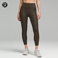 lululemon丨Fast and Free 女士運動高腰緊身褲 24\" *拉絨 LW5FAFA 深橄欖綠 XL