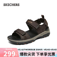 SKECHERS 斯凱奇 時尚休閑男士涼鞋205112 巧克力色/CHOC 41