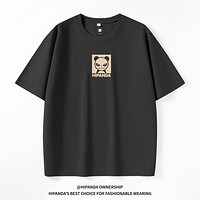 HIPANDA 你好熊猫 夏季100%棉短袖T恤男宽松日常潮流男上衣