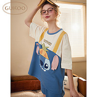 GUKOO 果殼 睡衣女夏季舒適可愛卡通套裝