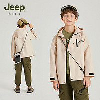 百億補貼：Jeep 吉普 童裝2024年春季兒童連帽防風防水運動百搭夾克潮流沖鋒衣