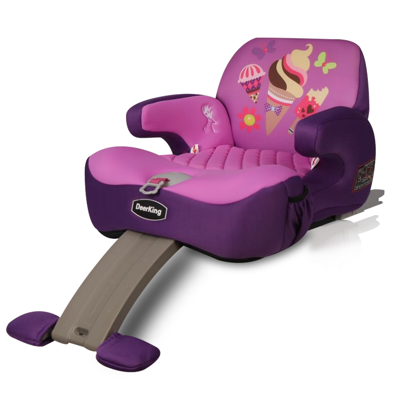 DEERKINGdeerking儿童座椅增高垫3-12岁大童宝宝isofix便携式汽车载用 缤纷世界（无极免安装踏板）
