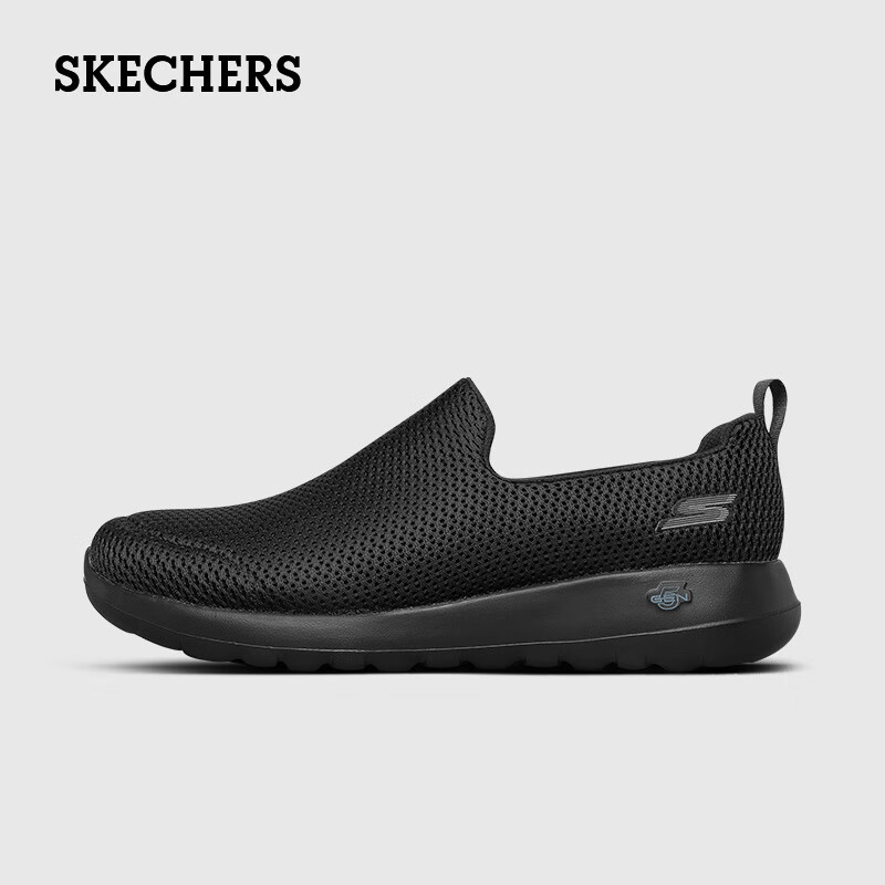 斯凯奇（Skechers）夏季健步鞋网面一脚蹬男子懒人鞋轻便透气休闲运动鞋 600-BBK全黑色 41 500-BLK黑色