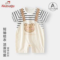 百億補貼：Akasugu 新生 嬰兒連體衣夏季薄款男女寶寶卡通外出服a類純棉哈衣爬爬服