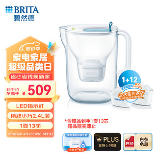 碧然德（BRITA）设计师滤水壶2.4L过滤净水器净水壶style Cool壶+去水垢专家版滤芯12枚（含组套）