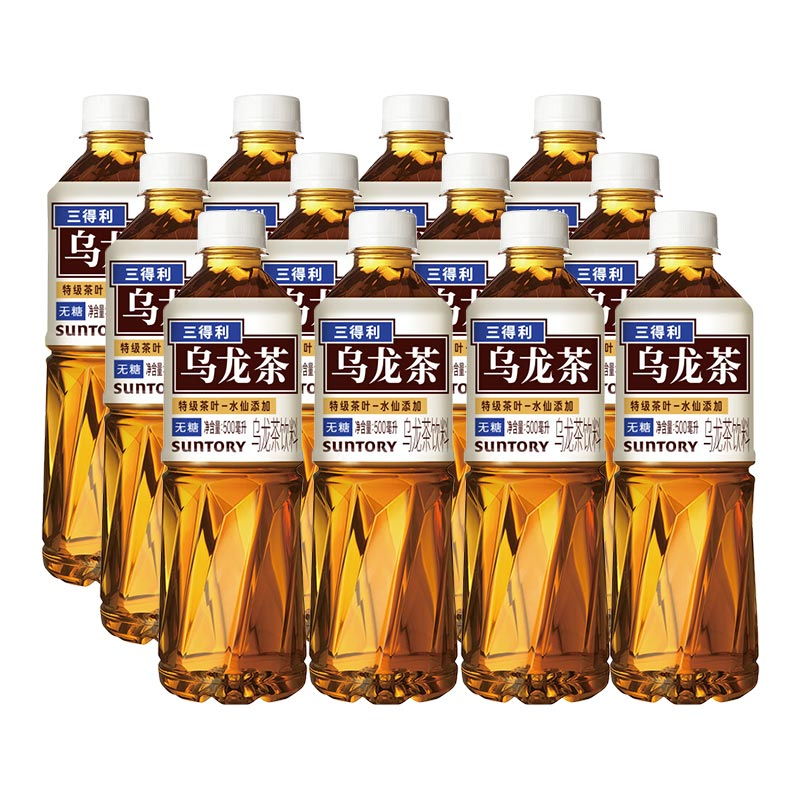 三得利乌龙茶500ml*12瓶散装 0脂肪特级茶叶无糖饮料-D