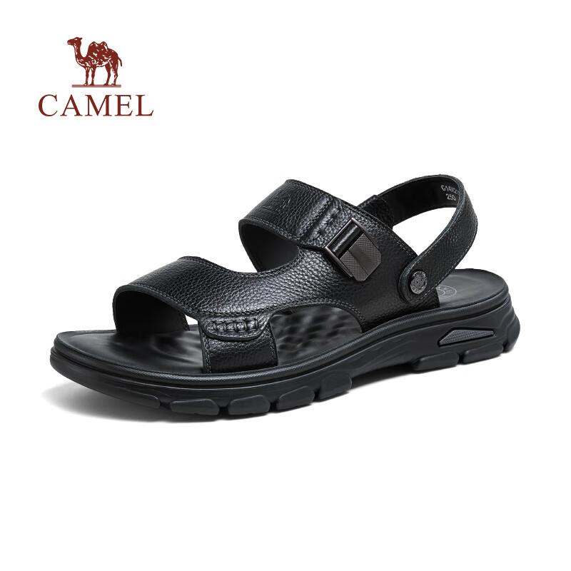 骆驼（CAMEL）2024夏季商务凉鞋舒适软弹休闲通勤两穿男鞋 G14M211623 黑色 42