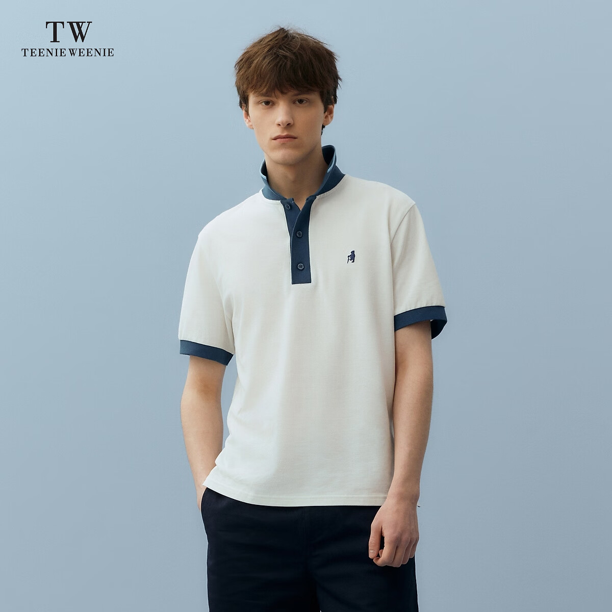 Teenie Weenie Men小熊男装POLO衫2024年夏季商务翻领美式休闲短袖 白色 185/2XL