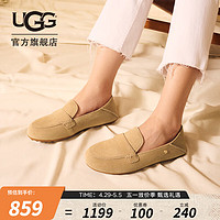 UGG 春季女士休闲舒适纯色平底乐福鞋双鞋垫时尚单鞋豆豆鞋1147350 SAN | 沙色 38