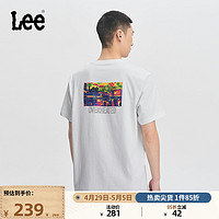 Lee 24春夏新品舒适版图案印花白色男圆领短袖T恤LMT0081364LE-K14