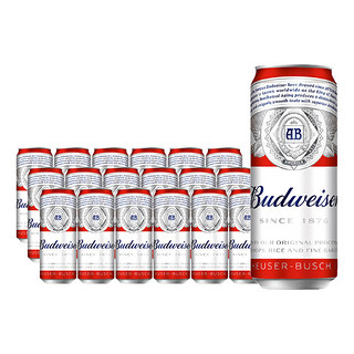 百亿补贴：Budweiser 百威 啤酒经典醇正500ml*18罐装  无手提袋 大罐屯货