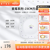 CORELLE 康宁餐具 进口紫莓玻璃餐具套装饭碗面碗骨碟深盘 23cm方盘