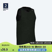 迪卡侬男式基础背心 100 系列 - 黑色4030137黑色2XL