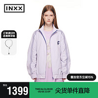 英克斯（inxx）潮牌简约刺绣logo短外套男女同款拉链开衫上衣XCE2140125 浅紫色 L
