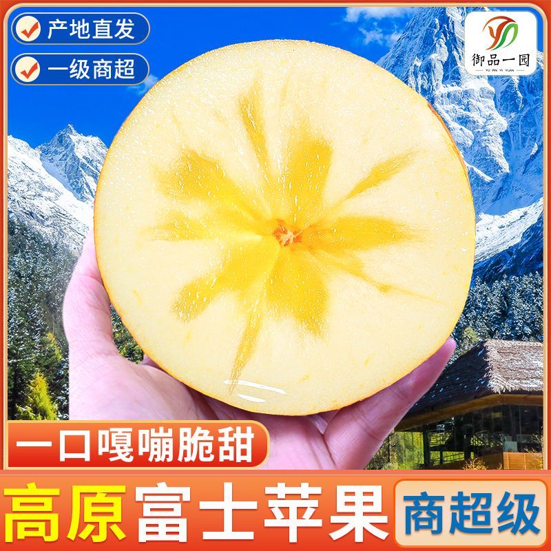 御品一园 陕西红富士苹果彩箱 新鲜冰糖心丑苹果 净重4.7斤
