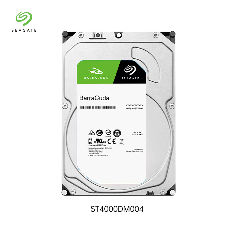 希捷(Seagate)台式机硬盘 4TB 5400转 256MB SATA 机械硬盘 希捷酷鱼BarraCuda系列(ST4000DM004)