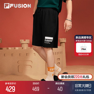 FILA 斐乐 FUSION斐乐潮牌情侣美式五分裤2024夏季新款休闲宽松短裤男