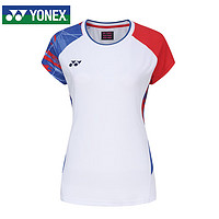 YONEX 尤尼克斯 羽毛球服国家队球迷版情侣女款短袖20776CR白M码