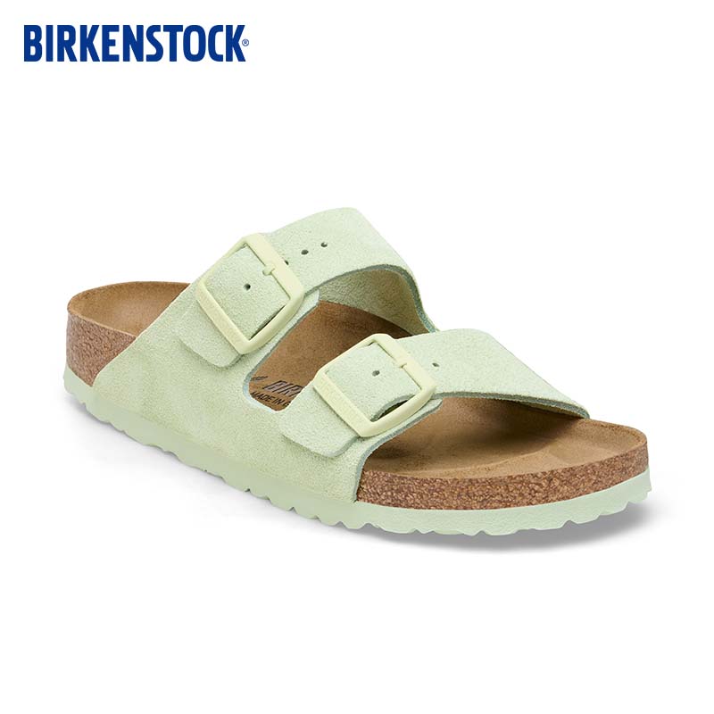 BIRKENSTOCK勃肯软木拖鞋女款双带拖鞋Arizona系列 绿色/浅柠绿窄版1026831 35