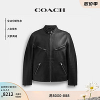 蔻驰（COACH）男士皮革RACER夹克 黑色 M