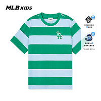 MLB儿童男女童摩登时尚学院风条纹T恤短袖24春夏 天蓝色 110cm