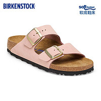 BIRKENSTOCK勃肯拖鞋平跟休闲时尚凉鞋拖鞋Arizona系列 粉色/柔粉色窄版1027651 37