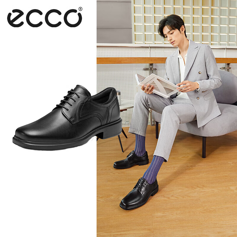 爱步（ECCO）男鞋商务正装鞋复古德比鞋 赫尔辛基 2 系列500164 黑色41