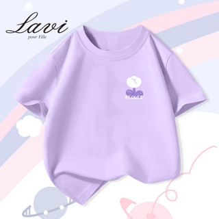 Lavi LAVL女童t恤2024新款韩版洋气儿童短袖夏天宽松纯棉中大童上衣服