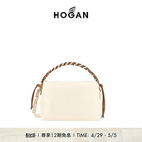 HOGAN女包2024春夏系列H-BAG系列时尚简约休闲斜挎包手提包相机包 奶油色 中号