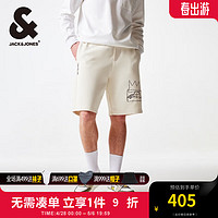 杰克·琼斯（JACK&JONES）夏季男士五分裤BSQ联名款略宽松图案刺绣休闲短裤22429F046 古瓷色A01 古瓷色A01 165/72A/XSR