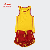 百億補貼：LI-NING 李寧 男運動套裝跑步健身足球速干校園比賽運動T恤背心短褲套裝