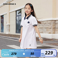 Converse匡威儿童装连衣裙2024夏季女童中大童公主裙子CNVG-DR-G012 纯白色 130/64