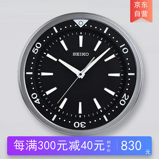 SEIKO 精工 日本精工时钟水鬼系列钟表简约大气挂表客厅卧室夜光石英挂钟