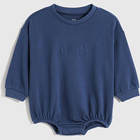 Gap 蓋璞 新生嬰兒夏季款LOGO毛圈 布連體衣591736兒童裝包屁衣