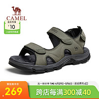 骆驼（CAMEL）2024夏季休闲凉鞋厚底缓震轻便透气舒适凉鞋 G14M307638 军绿 44