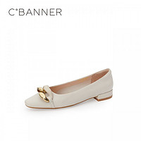 C.BANNER 千百度 女鞋春季单鞋法式优雅低跟单鞋通勤约会女鞋平底鞋