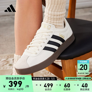 adidas 阿迪达斯 「T头鞋」VL COURT休闲板鞋德训鞋男女阿迪达斯官方轻运动 白色/黑色/树脂黄 36