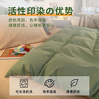 YALU 雅鹿 床上四件套磨毛床单被套 浅绿+浅驼 四件套1.5m床