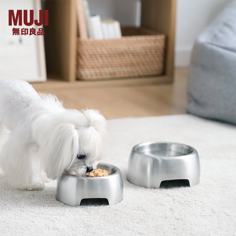 无印良品（MUJI） 不锈钢 碗 宠物用 猫/狗碗 宠物用品 M 直径14cm，厚1mm
