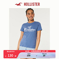 HOLLISTER24春夏美式风宽松棉质图案短袖T恤 女 KI357-3243 蓝色 XXS (160/80A)