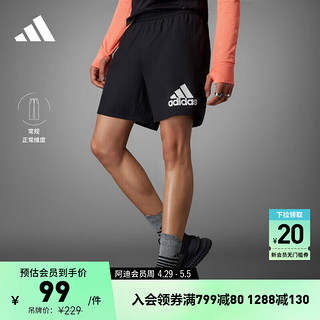 adidas 阿迪达斯 舒适梭织跑步运动短裤男装阿迪达斯官方H59883 黑色 A2XL7