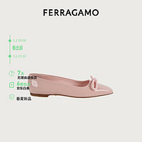 菲拉格慕（Ferragamo）女淡粉红色蝴蝶结芭蕾舞平底鞋 0768941_1D _ 55/36 