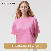 LACOSTE法国鳄鱼夏日系列女装24夏季卡通字母T恤TF8173 2R3/玫红色 38 /165